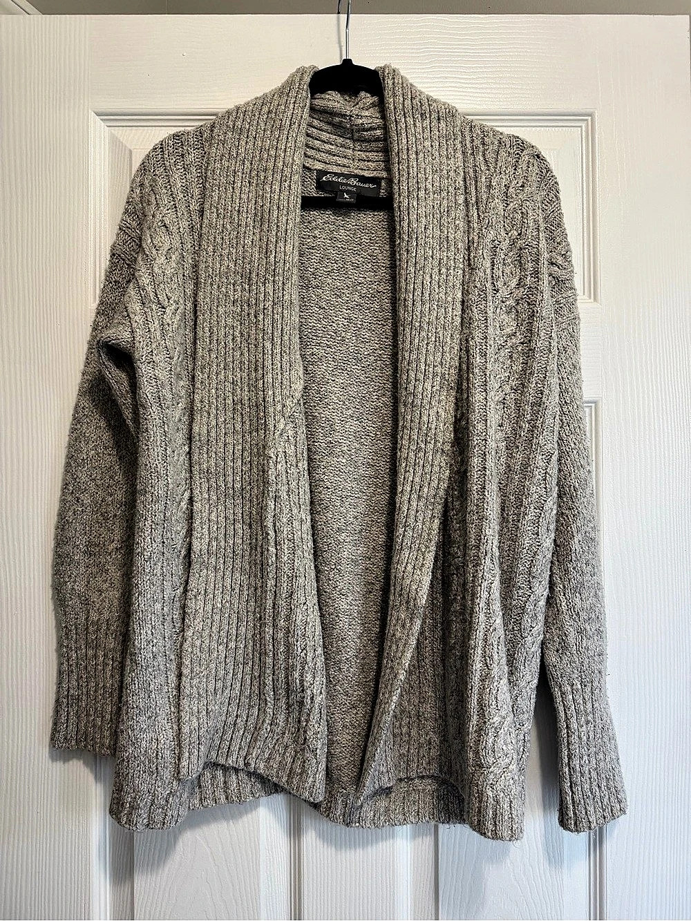Eddie Bauer Lounge Open Front Cardigan in Gray Size M/L Like New